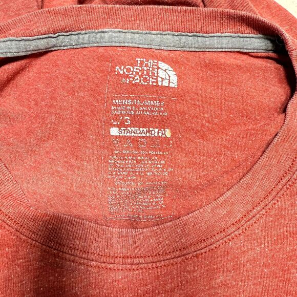 The North Face Red Embroidered Logo Long Sleeved‎ Tee Mens Size L - Picture 2 of 10
